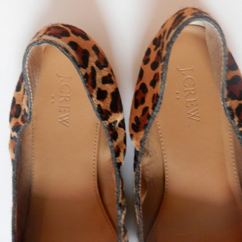 J.Crew Calf Hair Cheetah Print Ballerina Flats - Picture 5 of 12